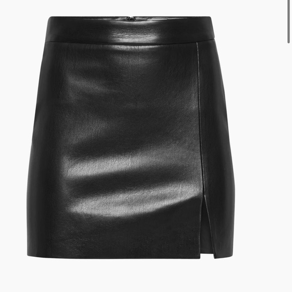 Wilfred High Waisted Vegan Leather Patio Mini Skirt - Picture 4 of 6